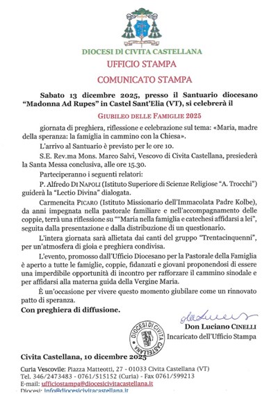 Ufficio Stampa - Giubileo delle Famiglie 2025